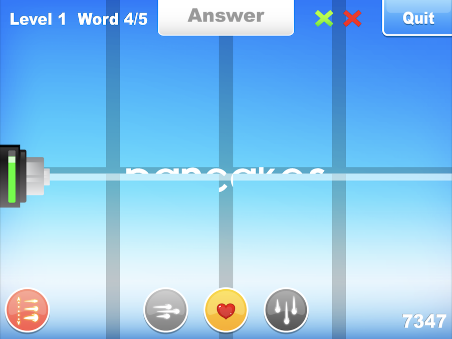 Screenshot of iSpellBetter game.